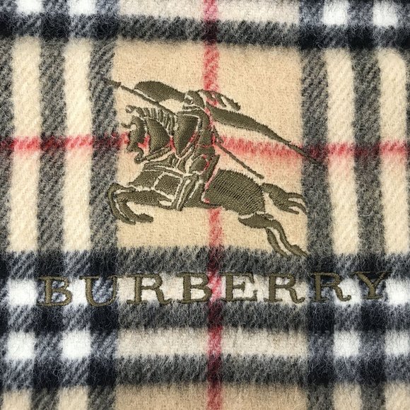 Burberry Jumbo Nova Check Wool Scarf NEW Vintage w Box - Picture 2 of 5
